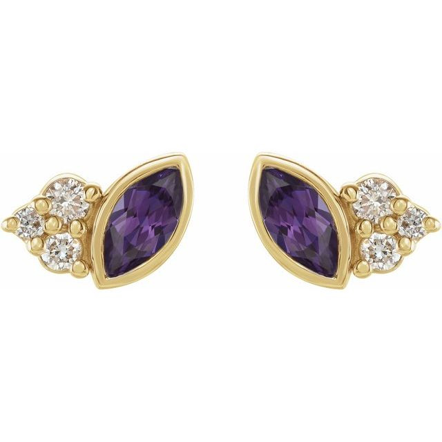 The perfect gift for her June birthday, these alexandrite earrings offer eye-catching style.