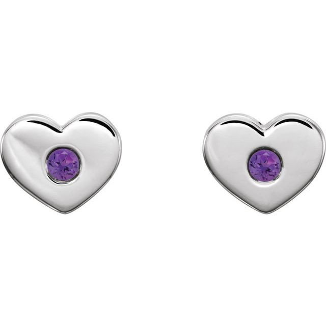 Add a splash of delightful color to your lobes with these platinum earrings adorned with sparking amethyst stones