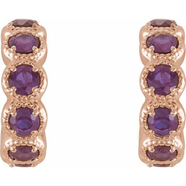 Keep life colorful with the happy hue and standout style of these amethyst gemstone earrings.