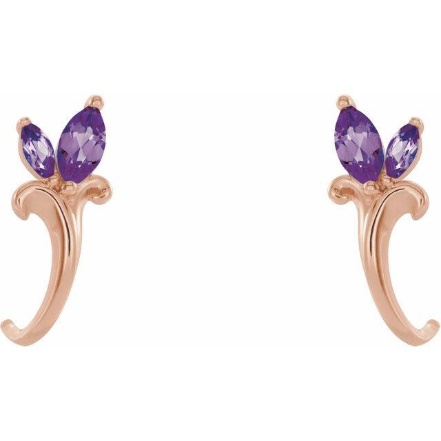 Keep life colorful with the happy hue and standout style of these amethyst gemstone earrings.