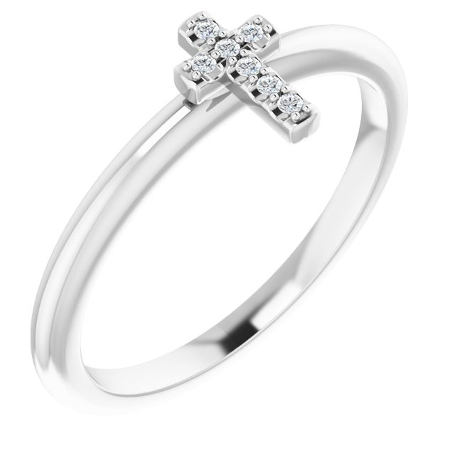 Faith meets fashion in this diamond cross ring.