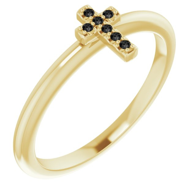 Faith meets fashion in this diamond cross ring.
