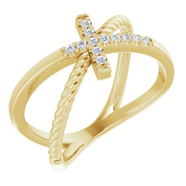 Faith meets fashion in this diamond cross ring.