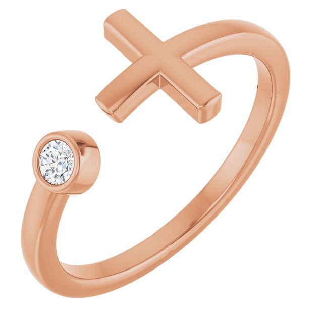 Faith meets fashion in this diamond negative space cross ring.