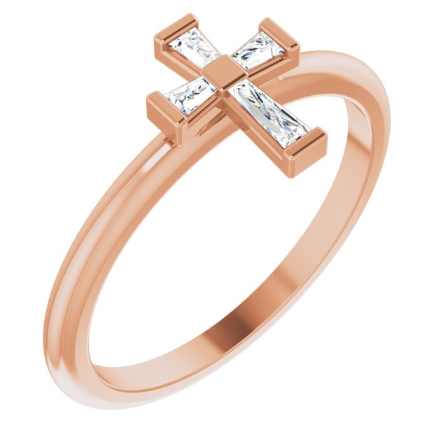Faith meets fashion in this diamond stackable cross ring.