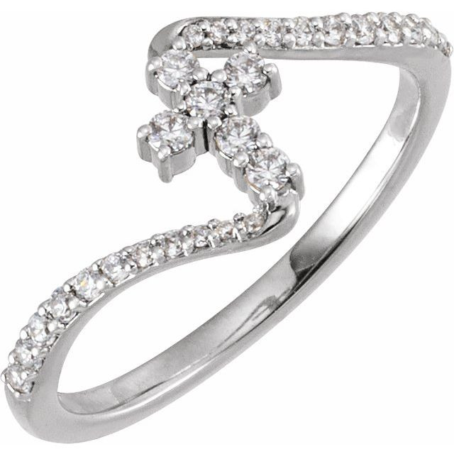 Faith meets fashion in this lab grown diamond cross ring.