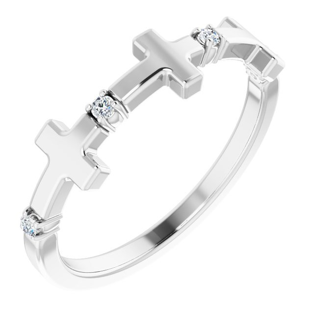 Faith meets fashion in this diamond cross ring.