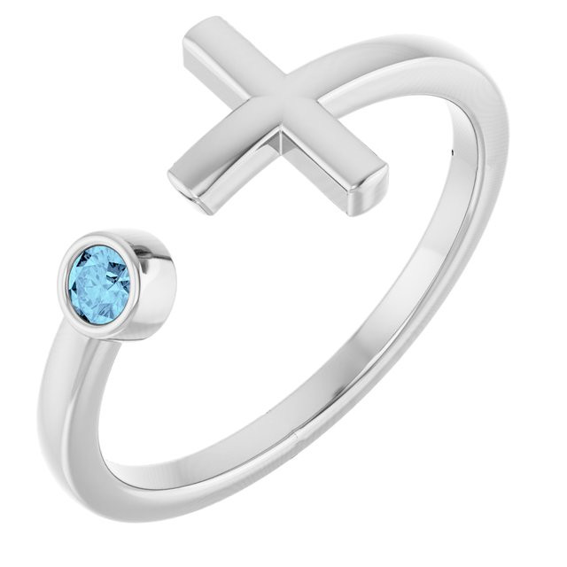 Express your faith with this platinum cross ring.