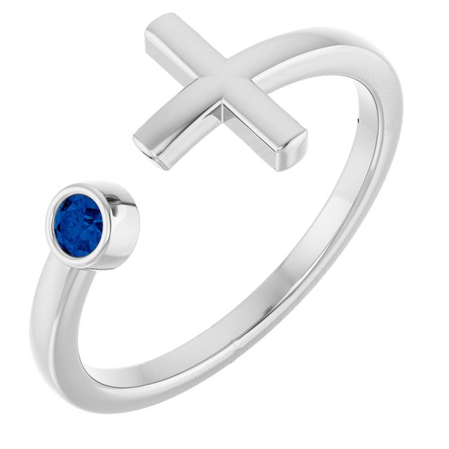 Express your faith with this platinum cross ring.