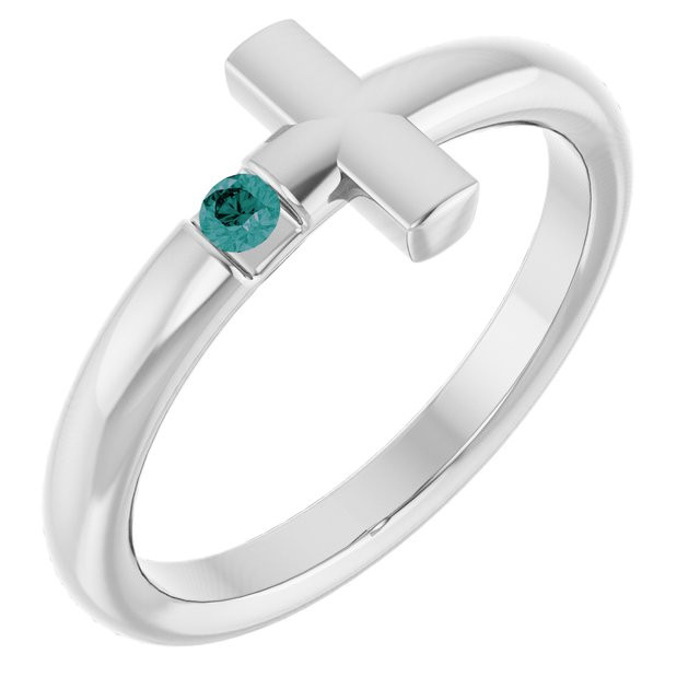 Express your faith with this platinum cross ring.