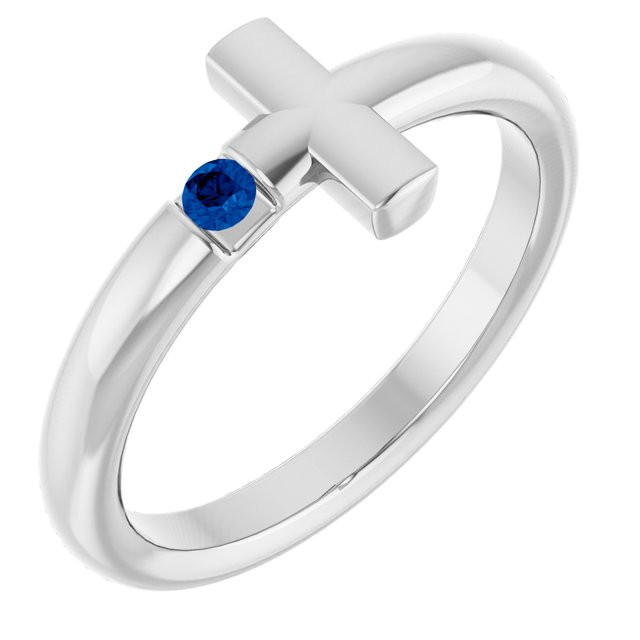 Express your faith with this platinum cross ring.