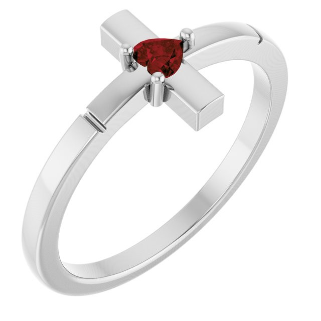 Express your faith with this platinum cross ring.