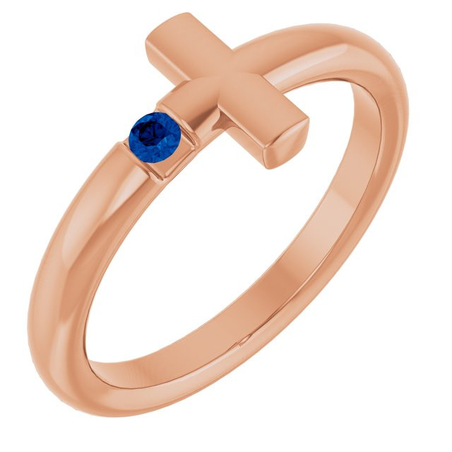 Express your faith with this 14k rose gold cross ring.