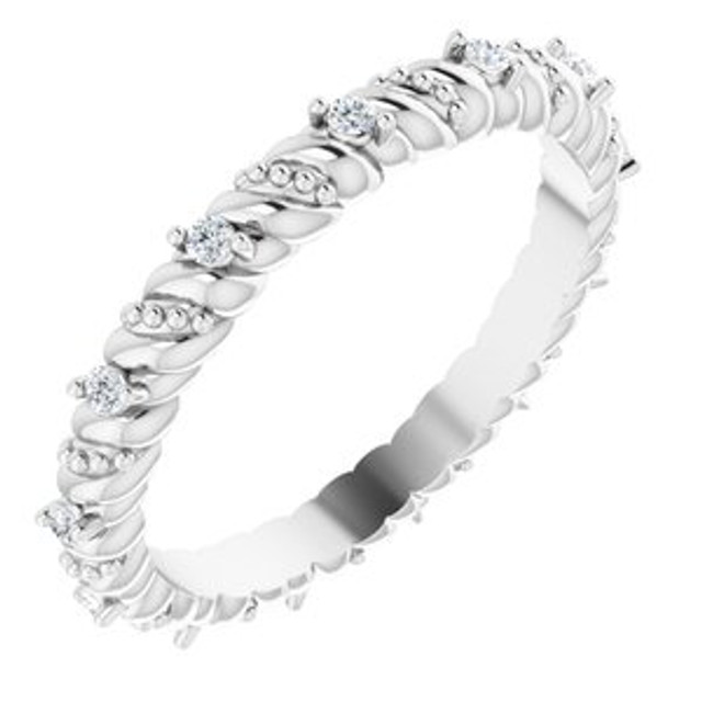 As bold as your love, this diamond eternity band adds sparkle to your celebration.