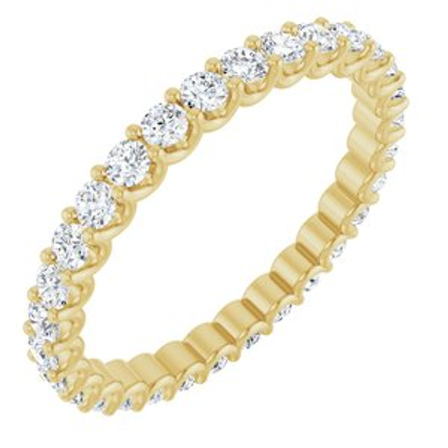 As bold as your love, this diamond eternity band adds sparkle to your celebration.