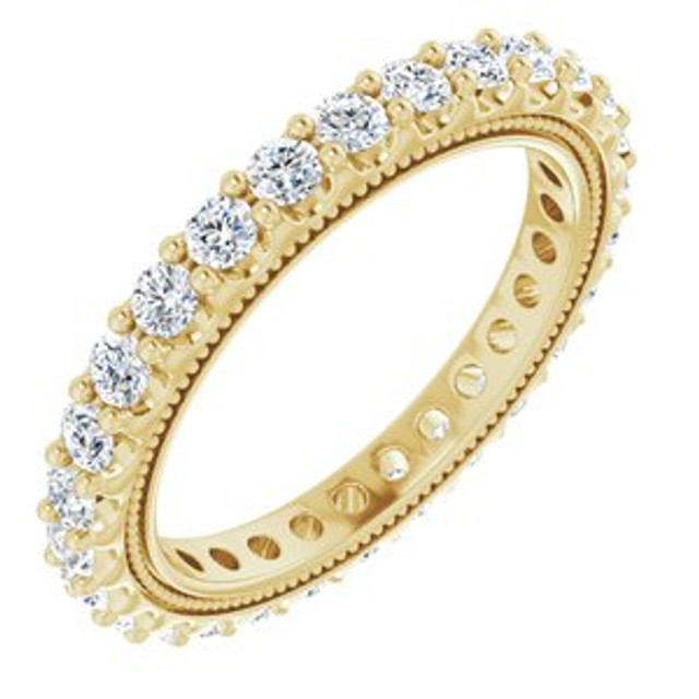 As bold as your love, this diamond eternity band adds sparkle to your celebration.