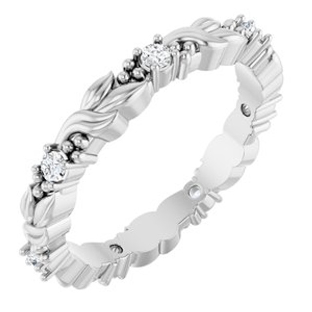 As bold as your love, this diamond eternity band adds sparkle to your celebration.