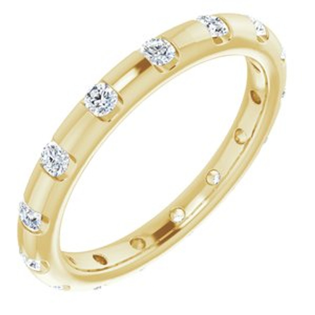 As bold as your love, this diamond eternity band adds sparkle to your celebration.