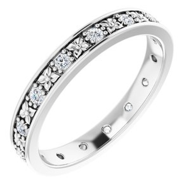 As bold as your love, this diamond eternity band adds sparkle to your celebration.