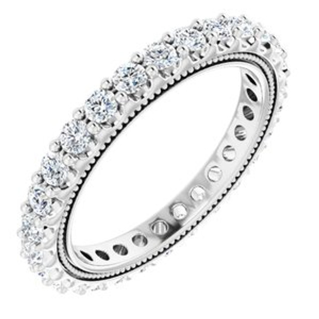 As bold as your love, this diamond eternity band adds sparkle to your celebration.