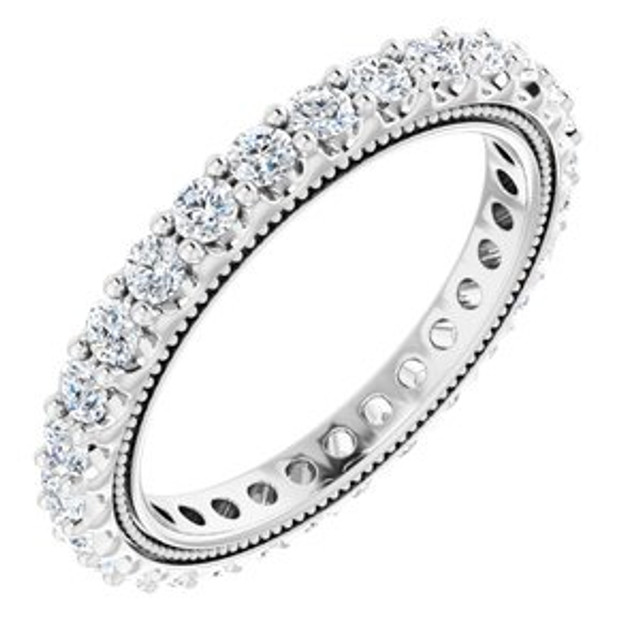 As bold as your love, this diamond eternity band adds sparkle to your celebration.