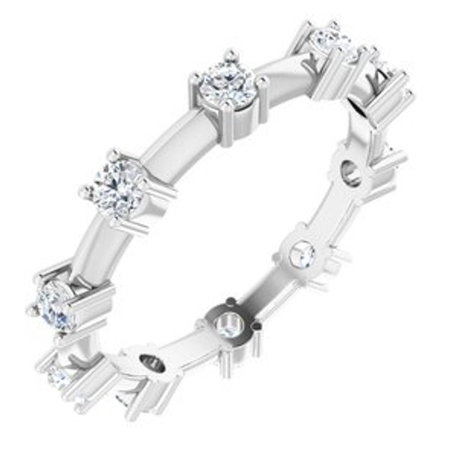 As bold as your love, this diamond eternity band adds sparkle to your celebration.