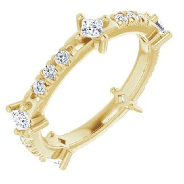 As bold as your love, this diamond eternity band adds sparkle to your celebration.