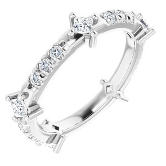 As bold as your love, this diamond eternity band adds sparkle to your celebration.
