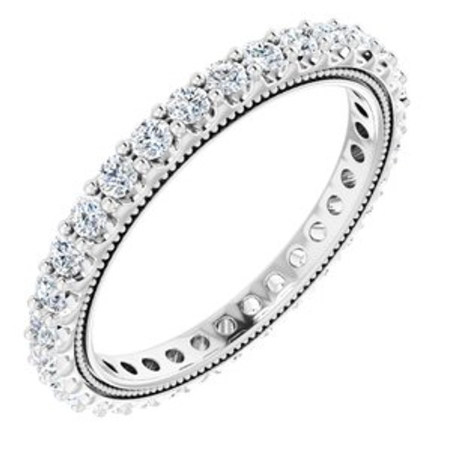 As bold as your love, this diamond eternity band adds sparkle to your celebration.