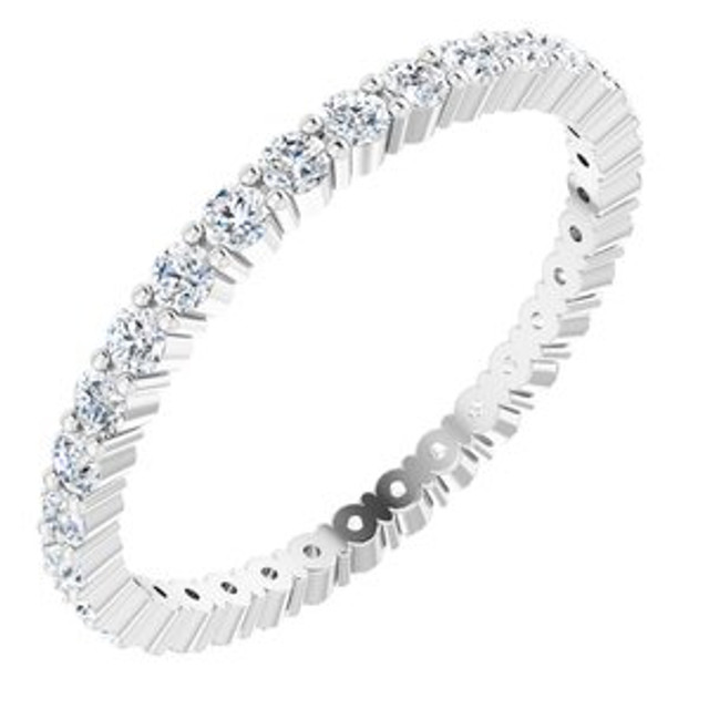 As bold as your love, this diamond eternity band adds sparkle to your celebration.