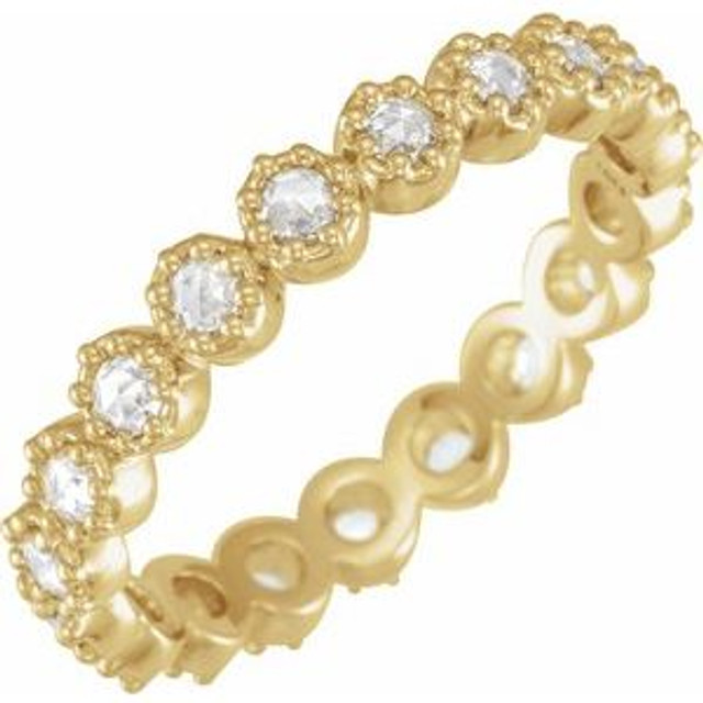 As bold as your love, this diamond eternity band adds sparkle to your celebration.