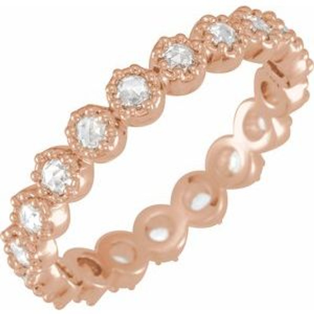As bold as your love, this diamond eternity band adds sparkle to your celebration.