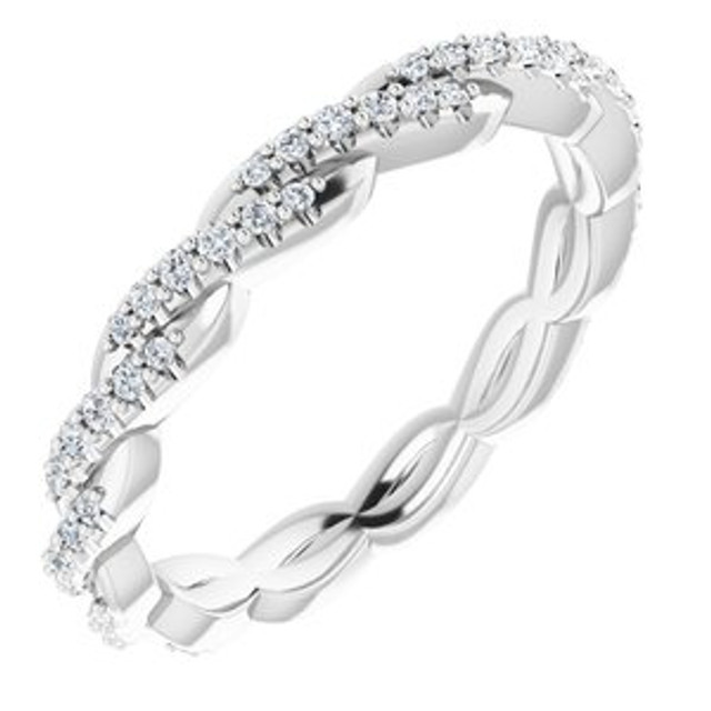 As bold as your love, this diamond eternity band adds sparkle to your celebration.