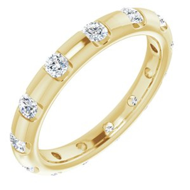 As bold as your love, this diamond eternity band adds sparkle to your celebration.
