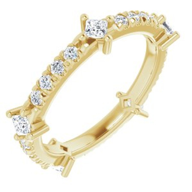 As bold as your love, this diamond eternity band adds sparkle to your celebration.