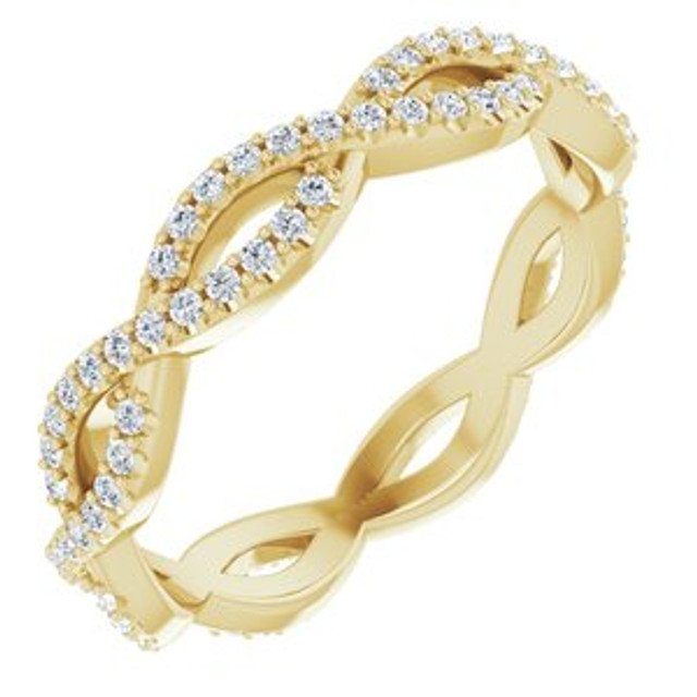 As bold as your love, this diamond eternity band adds sparkle to your celebration.
