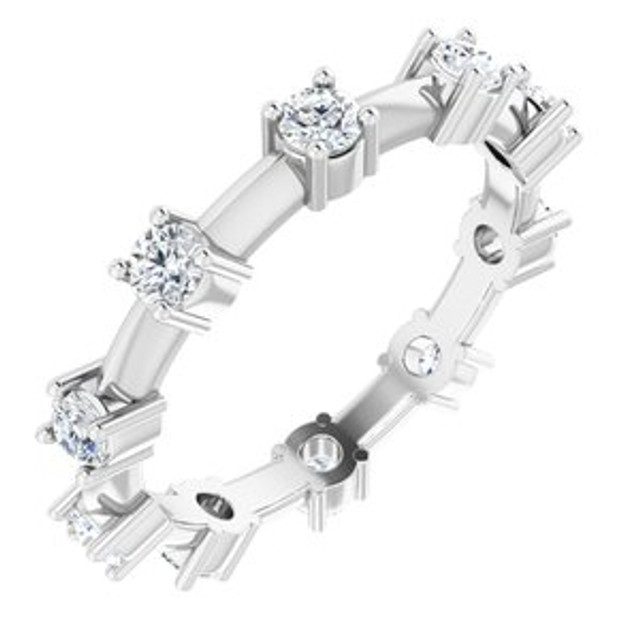 As bold as your love, this diamond eternity band adds sparkle to your celebration.