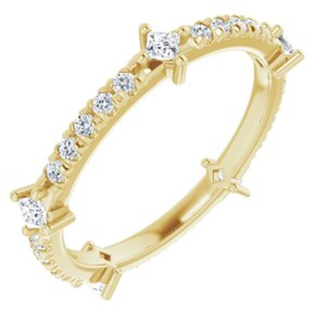 As bold as your love, this diamond eternity band adds sparkle to your celebration.