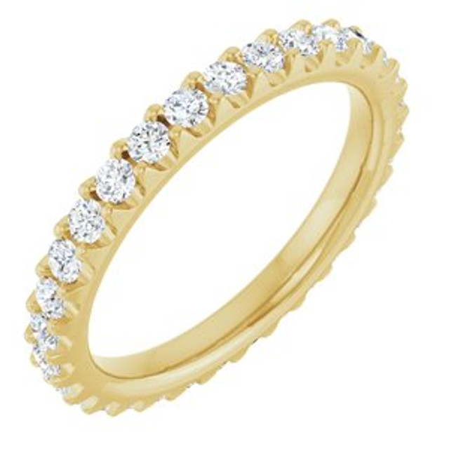 As bold as your love, this diamond eternity band adds sparkle to your celebration.
