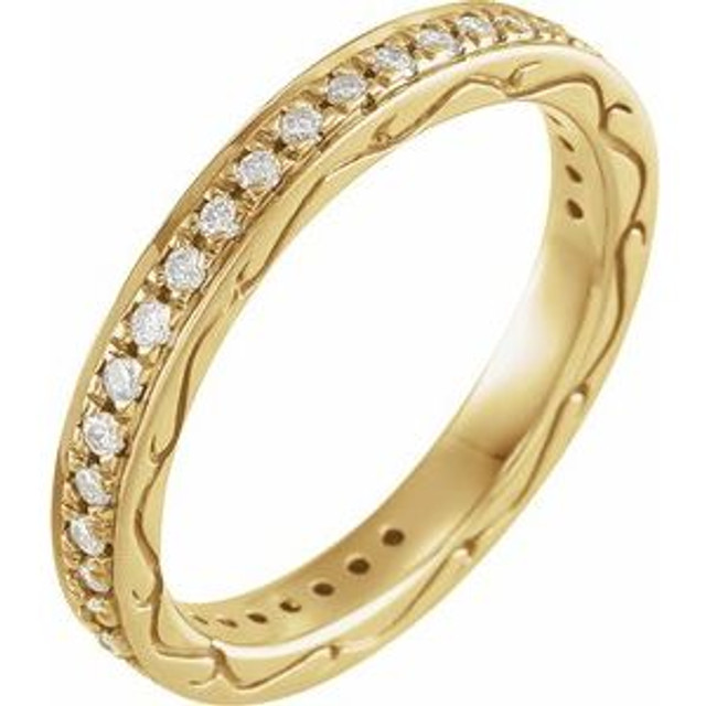 As bold as your love, this diamond eternity band adds sparkle to your celebration.