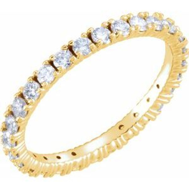 As bold as your love, this diamond eternity band adds sparkle to your celebration.