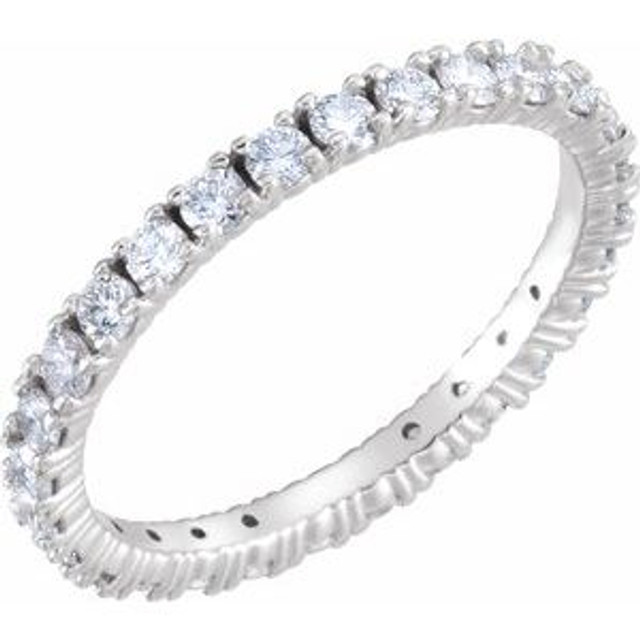 As bold as your love, this diamond eternity band adds sparkle to your celebration.