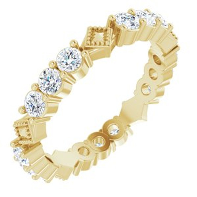 As bold as your love, this diamond eternity band adds sparkle to your celebration.