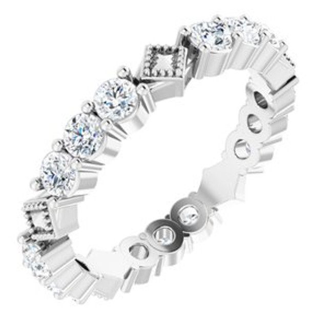 As bold as your love, this diamond eternity band adds sparkle to your celebration.