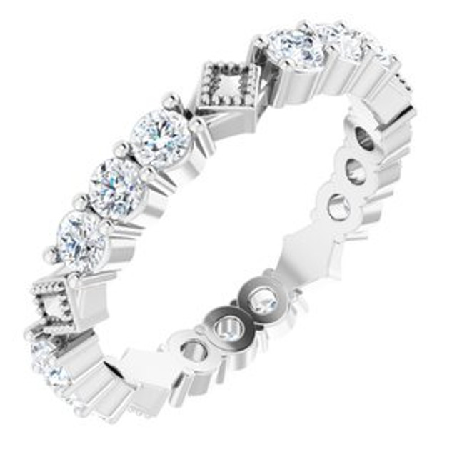 As bold as your love, this diamond eternity band adds sparkle to your celebration.