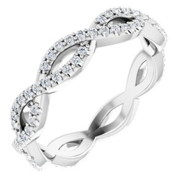 As bold as your love, this diamond eternity band adds sparkle to your celebration.