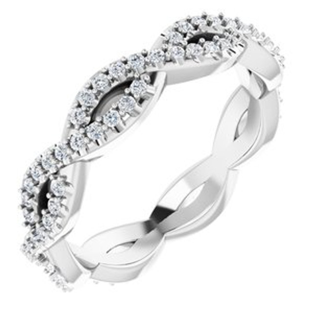 As bold as your love, this diamond eternity band adds sparkle to your celebration.