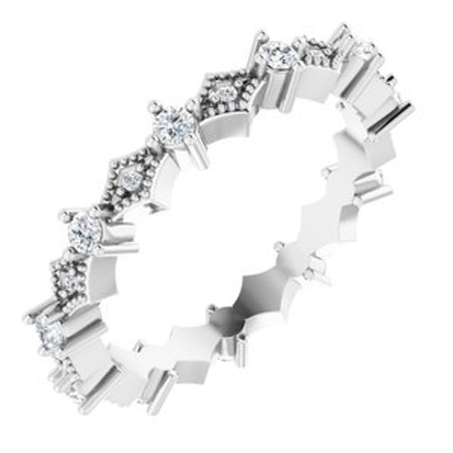As bold as your love, this diamond eternity band adds sparkle to your celebration.