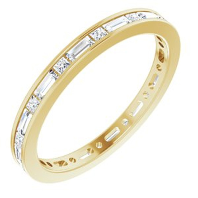 As bold as your love, this diamond eternity band adds sparkle to your celebration.