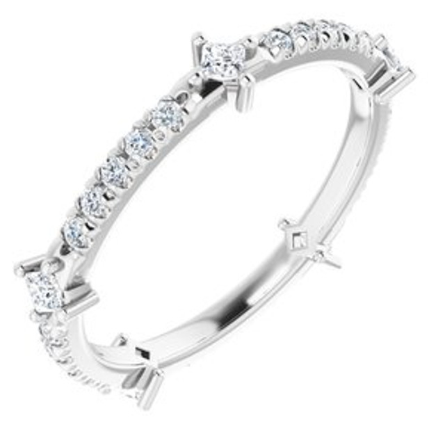 As bold as your love, this diamond eternity band adds sparkle to your celebration.